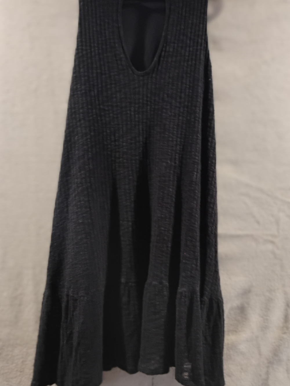 Vintage Havana Black Ribbed Midi Dress